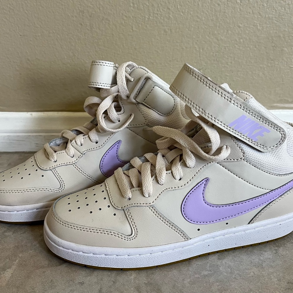 Nike Cream and lavender High-Tops Air Force 1